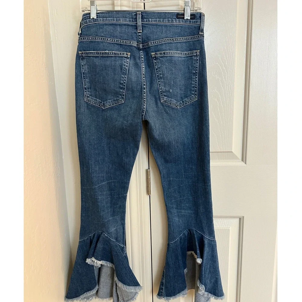 Citizens of Humanity Drew Flounce‎ High Rise Crop Flare Jeans - Size 28